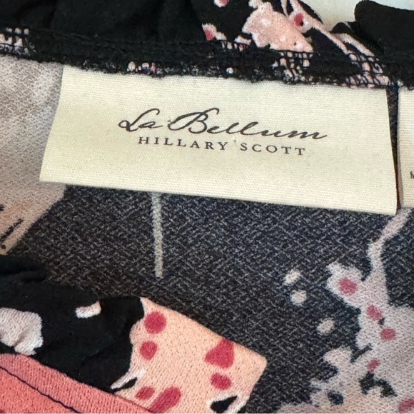 La Bellum By Hillary Scott top in black & pink  floral very Stevie Nicks Size XL - Picture 3 of 3